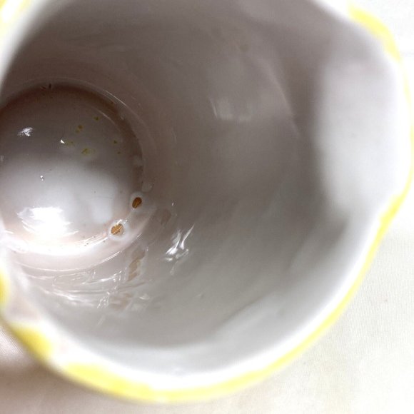 Vintage Holt Howard Stoneware Pottery Yellow Green Striped Pitcher Creamer Jug - Picture 6 of 11